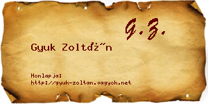 Gyuk Zoltán névjegykártya